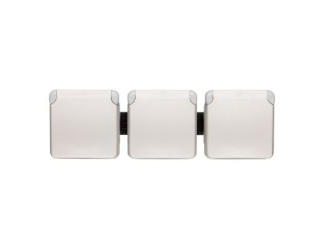 PLEXO55 Gniazdo potrójne poziome z/u białe/ecru 069644