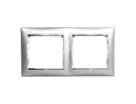 VALENA Ramka podwójna aluminium szczotkowane 770332