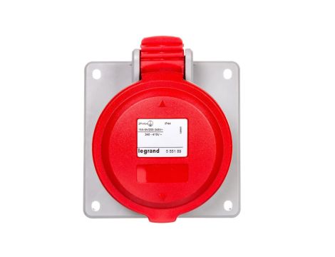 Gniazdo tablicowe 5P 16A 400V czerowne IP44 P17 TEMPRA PRO 555189