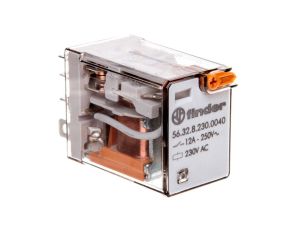 Przekaźnik 2P 12A 230V AC przycisk testujący, mechaniczny wskaźnik zadziałania 56.32.8.230.0040