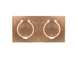 MOSAIC Pokrywa gniazda podwójna prostokątna brązowa 089712