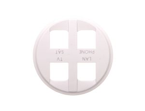 CELIANE Plakietka gniazda multimedialnego 4xRJ45 biała 068194
