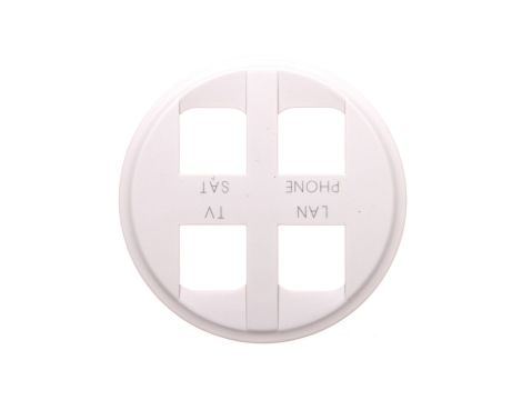 CELIANE Plakietka gniazda multimedialnego 4xRJ45 biała 068194