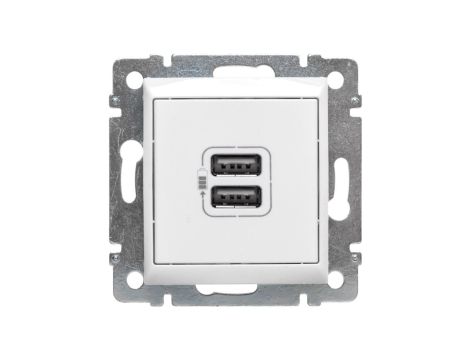 VALENA Gniazdo zasilające 2xUSB 5V 1500mA białe 770470