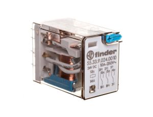 Przekaźnik miniaturowy 3P 10A 24V DC przycisk testujący AgNi 55.33.9.024.0010