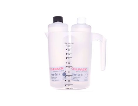 Dwuskładnikowy żel w butelkach, z pojemnikiem i mieszadłem, POWER GEL 1000ml, 335121