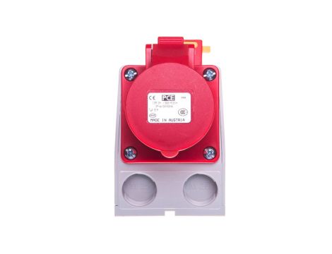 Gniazdo KOMBI z rozłącznikiem 0-1 M25 16A 4P 400V czerwone IP44 914-6w