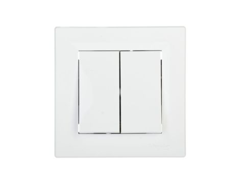 Przycisk Asfora podwójny biały z ramką EPH1100121