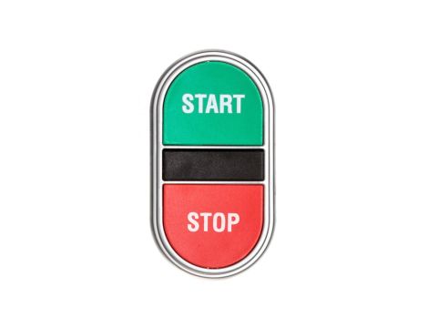 Przycisk sterowniczy dwuklawiszowy kryty z samoczynnym powrotem zielony/czerwony bez adaptera START-STOP LPCB7133