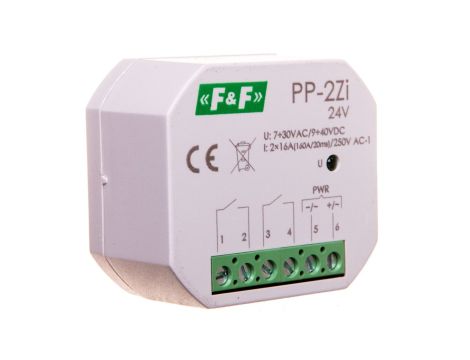 Przekaźnik elektromagnetyczny 2Z 16A 7-30V AC /9-40V DC (160A/20ms) PP-2Zi-24V