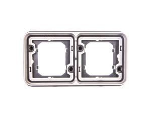 Berker W.1 Ramka podwójna pozioma do montażu podtynkowego IP55 szary 13293505