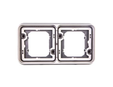 Berker W.1 Ramka podwójna pozioma do montażu podtynkowego IP55 szary 13293505