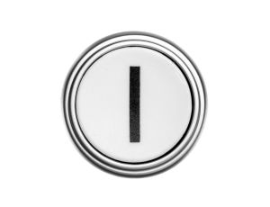 Napęd przycisku 22mm biały z samopowrotem bez adaptera symbol /I/ LPCB1118
