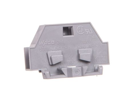 Złączka 2-przewodowa 2,5mm2 szara z mocowaniem śrubowym 261-301 /50szt./
