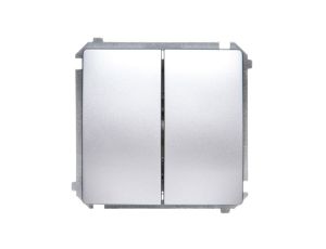 Simon Basic Łącznik świecznikowy z podświetleniem 10AX 250V, szybkozłącza, srebrny mat BMW5L.01/43