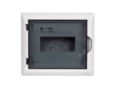 Rozdzielnica modułowa 1x8 n/t ECONOMIC BOX RN 1/8 drzwi transparentne (N+PE) IP40 2502-01