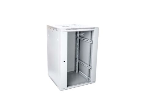 Szafa krosowa wisząca niedzielona 19 cali 15U 600x769x600 szara DN-W19 15U/600