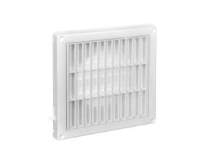Kratka wentylacyjna 165x165mm fi 100mm biała żaluzja+sznurek T55