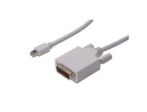 Kabel adapter miniDisplayPort 1.1a Typ miniDP/DVI-D(24+1), M/M biały 2m