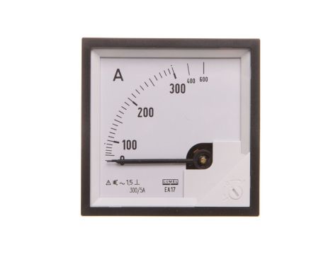Amperomierz analogowy tablicowy 300/600A do przekładnika 300/5A 72x72mm N IP50 F420 C3 90 st. bez atestu KJ EA17N F42000000000