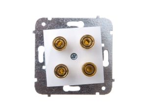 CARLA Gniazdo głośnikowe podwójne białe 1758-10