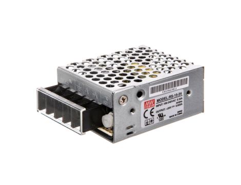 Zasilacz do montażu wewnętrznego 24V 0,625A 15W RS-15-24