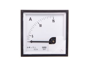 Amperomierz analogowy 72x72mm 15/5A N IP50 E408 pozycja pracy C3 K=90 st. bez atestu KJ EA17N E40800000000