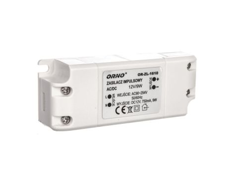 Zasilacz LED 12V DC 9W 0,75A IP20 OR-ZL-1610