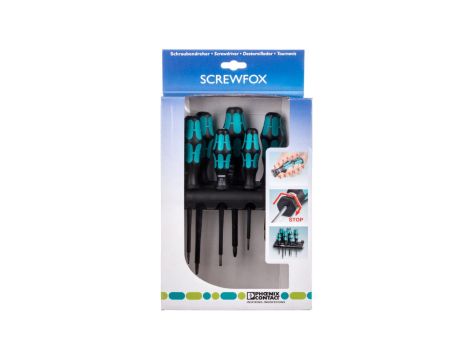 Zestaw wkrętaków, szczelinowych/krzyżowych-pozidriv, izolacja VDE, 6-częściowy, z uchwytem SF-SL/PZ SET VDE 1212540