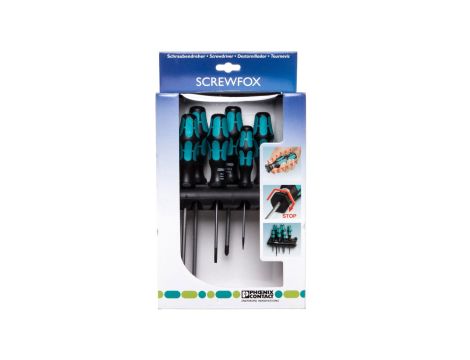 Zestaw wkrętaków, szczelinowych/krzyżowych-pozidriv, 6-częściowy, z uchwytem SF-SL/PZ SET 1212542
