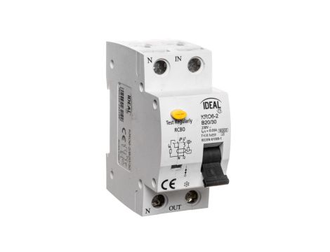 Wyłącznik różnicowo-nadprądowy 2P B 20A 0,03A typ AC KRO6-2/B20/30 23219