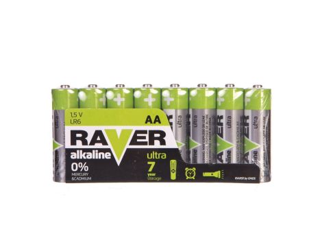 Bateria alkaliczna LR6 / AA 1,5V RAVER ULTRA B79218 /opakowanie 8szt./