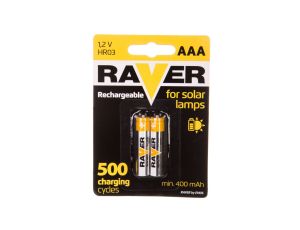 Akumulator Ni-MH LR03 / AAA 400mAh RAVER SOLAR /blister 2szt/ B7414