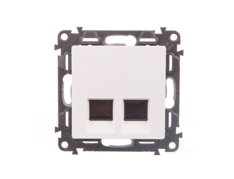 VALENA LIFE Gniazdo komputerowe podwójne RJ45 kat.6 UTP białe 753143