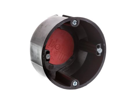 Puszka przeciwogniowa, do pustych ścian, osprzętowa fi 60mm, płytka E90 BS115 czarna 83119007