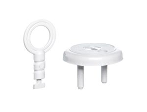 Zatyczka gniazda /zabezpieczenie przed dziećmi/ z kluczem biała ZG