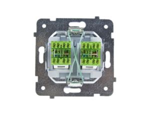 KARO Gniazdo komputerowe podwójne RJ45 kat.5e MMC srebrny perłowy GPK-2S/K/m/43