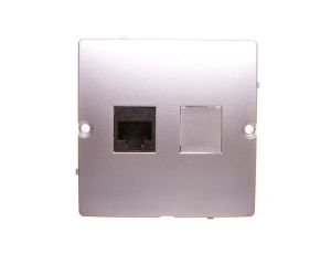 Simon Basic Gniazdo komputerowe pojedyncze RJ45 kat. 5e srebrny mat BMF51.02/43