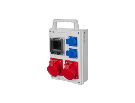 Rozdzielnica budowlana przenośna RS-P 4-mod. 2x2P+Z, 32A/5P, IP44 bez zabezpieczeń 6212-00