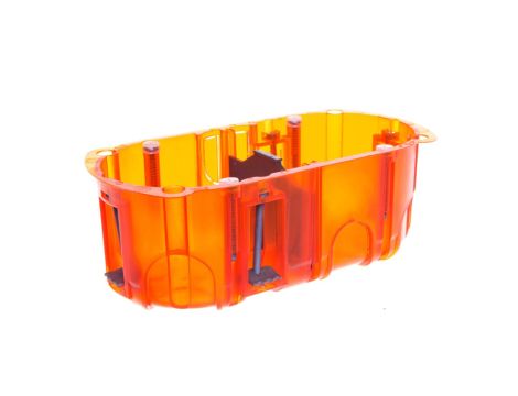 Batibox Puszka podwójna podtynkowa 67mm 142x50mm pomarańczowa 080122