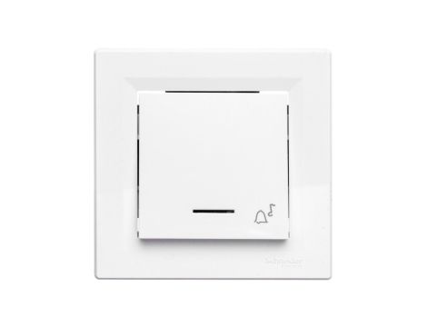 Przycisk Asfora dzwonek z podświetleniem zaciski śrubowe biały z ramką EPH1700321