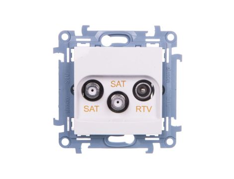 Simon 10 Gniazdo antenowe podwójne SAT-SAT-RTV biały CASK2.01/11