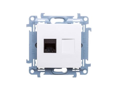 Simon 10 Gniazdo komputerowe pojedyncze RJ45 kat.6 biały C61.01/11
