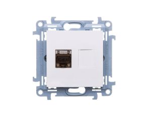 Simon 10 Gniazdo komputerowe pojedyncze RJ45 kat.6 ekranowane biały C61E.01/11