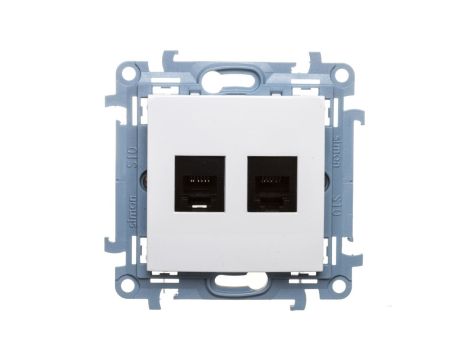 Simon 10 Gniazdo telefoniczne podwójne RJ12 biały CT2.01/11