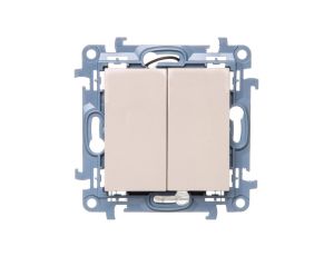 Simon 10 Łącznik świecznikowy z podświetleniem LED 10AX IP44 kremowy CW5BL.01/41