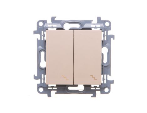 Simon 10 Łącznik schodowy podwójny z podświetleniem LED 10AX kremowy CW6/2L.01/41