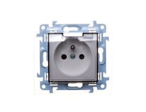 Simon 10 Gniazdo pojedyncze z uszczelką z przesłonami klapką transparetną białe 16A 250V IP44 CGZ1BZ.01/11A