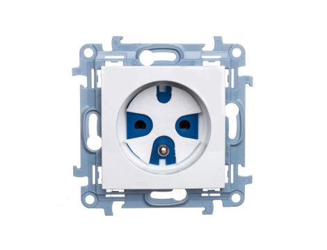 Simon 10 Gniazdo pojedyncze DATA z/u 16A IP20 z kluczem uprawniającym białe CGD1.01/11