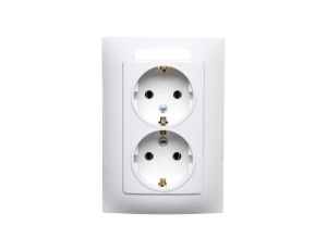 Simon 10 Gniazdo podwójne SCHUKO białe 16A 250V IP20 CGSZ2/11